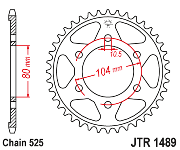 CORONA JT 1489 de acero con 41 dientes